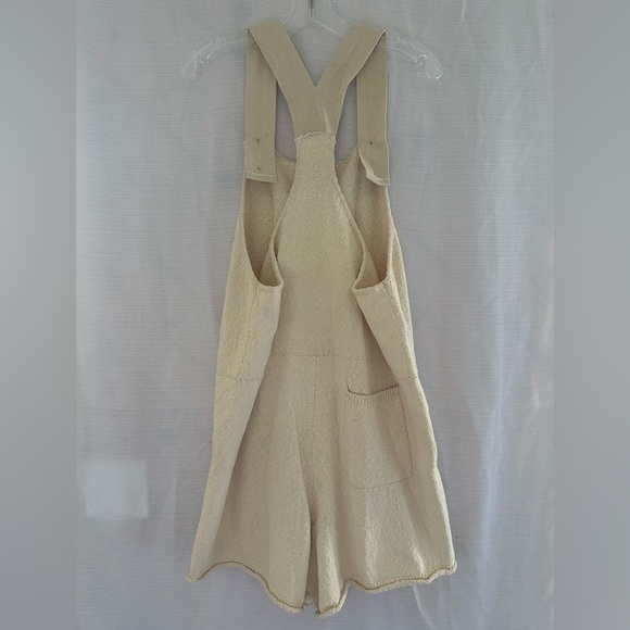 Bohme women’s Cream Short Overalls with Front Pocket, size M - Picture 3 of 7